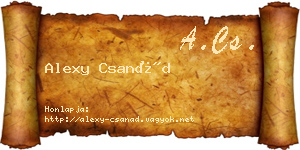 Alexy Csanád névjegykártya
