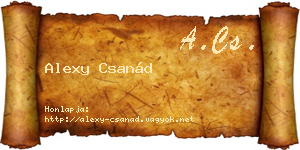 Alexy Csanád névjegykártya